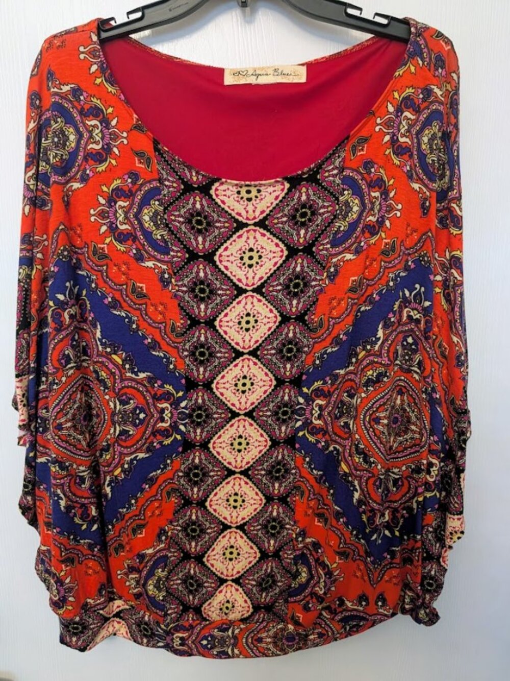 Aqua Blues boho‎ tunic top Size XL